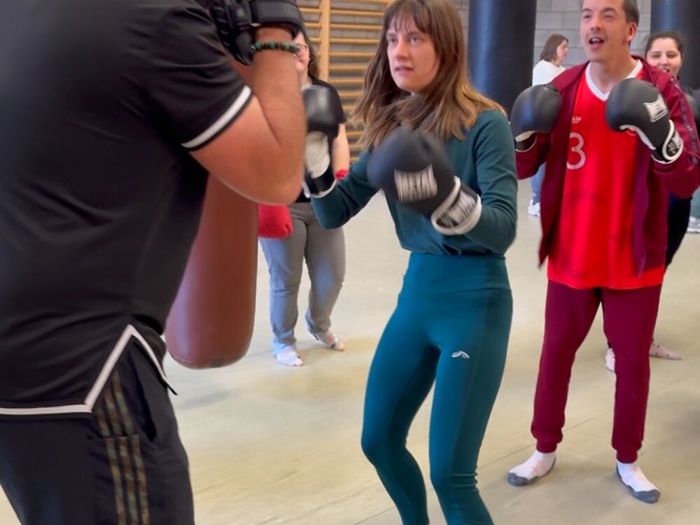 Séance de boxe en cours collectif